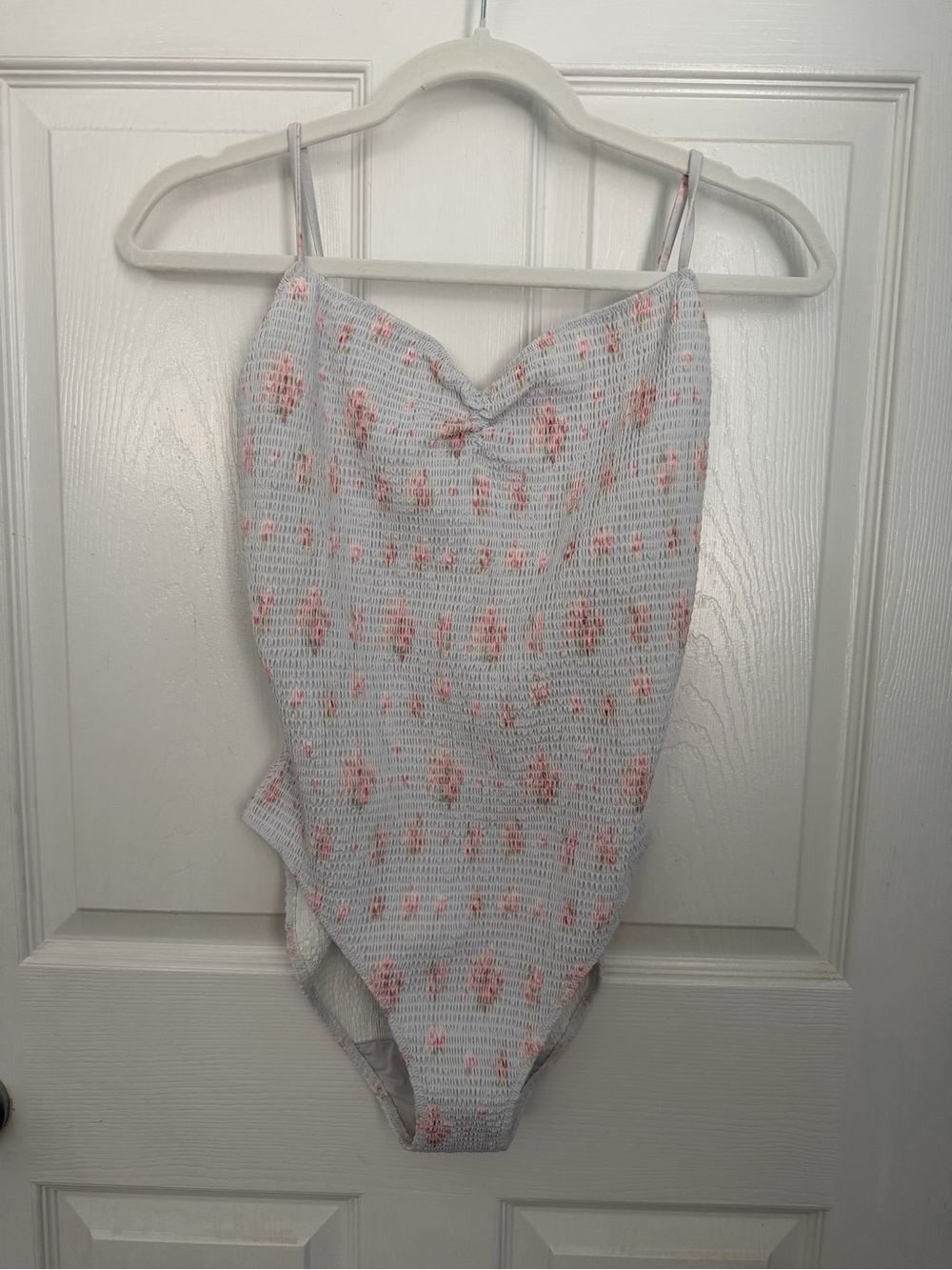 Love Shack Fancy large Smocked One-Piece Swimsuit ladies women’s roses flowers